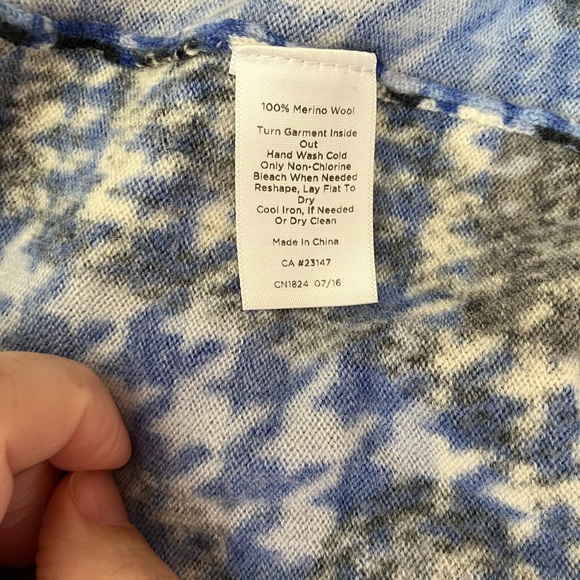 Talbots houndstooth 100% merino wool open front cardigan - Picture 4 of 4